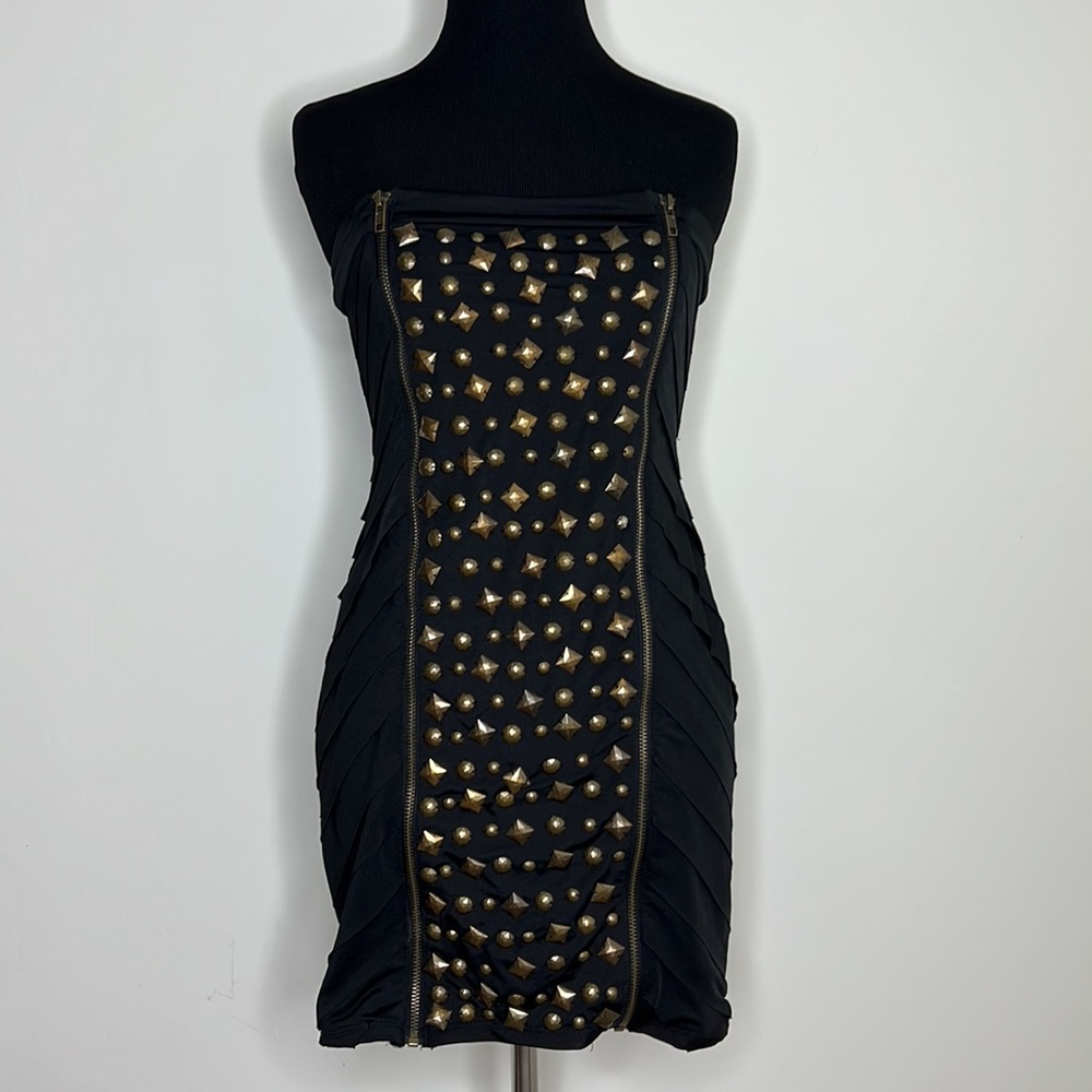 ARK & CO. Black Studded Mini Dress M